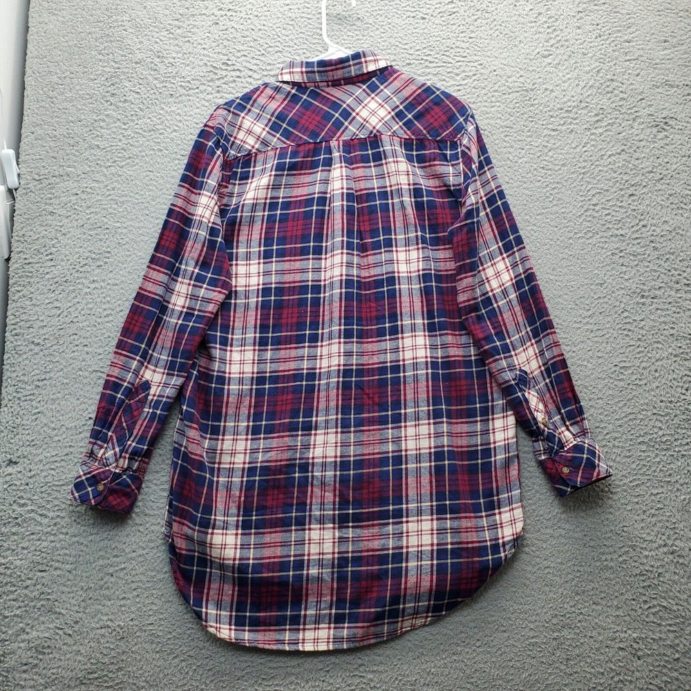 L.O.G.G. Long‎ Shirt Womens Size 10 Multi Plaid Long Sleeve Collared Button Down - Picture 2 of 8